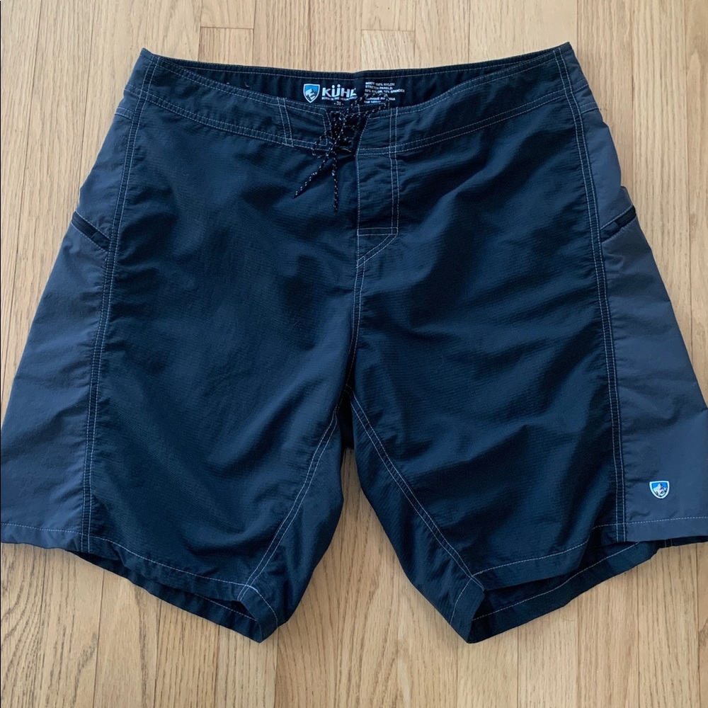 Kuhl Men’s Mutiny Swim Shorts Size 38 Black Grey Unlined River Board Hiking